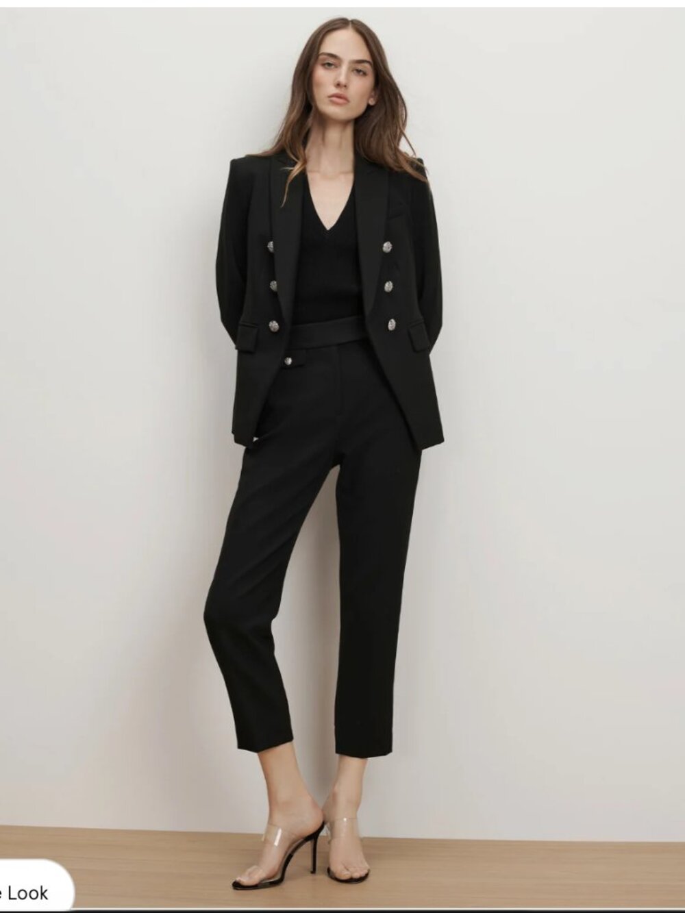 Veronica Beard Renzo Silver Crest Button Ankle Pants Black - Size 10